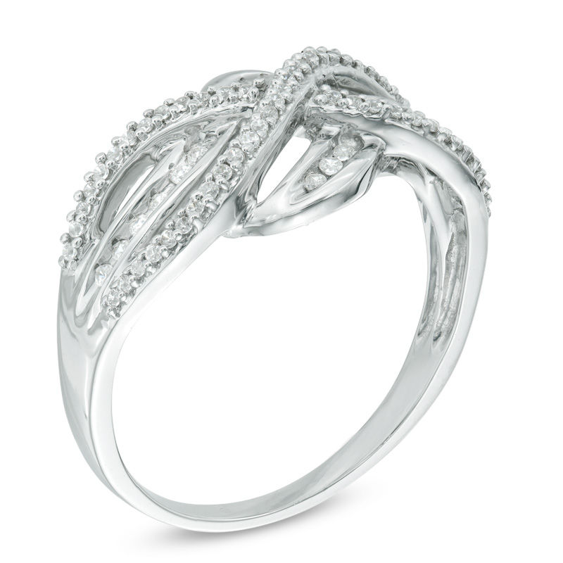 0.23 CT. T.W. Diamond Wave Split Shank Ring 10K White Gold