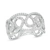 Thumbnail Image 1 of 0.70 CT. T.W. Diamond Cascading Loop Ring in Sterling Silver