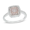 Thumbnail Image 0 of 0.36 CT. T.W. Diamond Double Square Frame Cluster Ring in 10K Two-Tone Gold