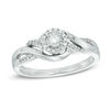 Thumbnail Image 1 of 0.15 CT. T.W. Diamond Frame Wave Promise Ring in 10K White Gold