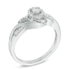 0.15 CT. T.W. Diamond Frame Wave Promise Ring in 10K White Gold