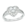 Thumbnail Image 1 of 0.45 CT. T.W. Diamond Heart Frame Ring in 10K White Gold