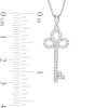 Thumbnail Image 1 of 0.18 CT. T.W. Diamond Clover Top Key Pendant in 10K White Gold