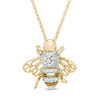 Thumbnail Image 1 of 0.09 CT. T.W. Diamond Bumblebee Pendant in 10K Gold