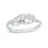 Thumbnail Image 0 of 0.09 CT. T.W. Diamond Bypass with Hearts Promise Ring in Sterling Silver