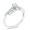 Thumbnail Image 2 of 0.09 CT. T.W. Diamond Bypass with Hearts Promise Ring in Sterling Silver