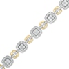 Thumbnail Image 0 of 2.45 CT. T.W. Diamond Square Alternating Link Bracelet in 10K Two-Tone Gold