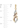 Thumbnail Image 1 of 0.18 CT. T.W. Champagne and White Diamond Cascading Flame Drop Earrings in 10K Gold