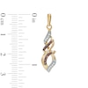 0.18 CT. T.W. Champagne and White Diamond Cascading Flame Drop Earrings in 10K Gold