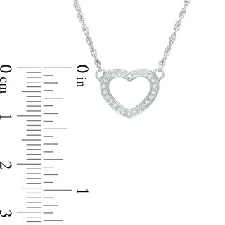 0.11 CT. T.W. Diamond Heart Necklace in Sterling Silver - 17"