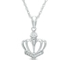 Thumbnail Image 0 of Diamond Accent Crown Pendant in 10K White Gold