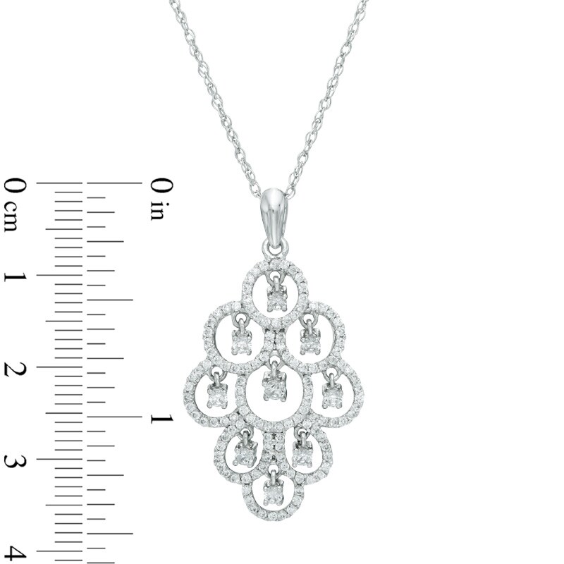 Main Image 2 of 1.00 CT. T.W. Diamond Chandelier Pendant in 10K White Gold