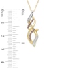 Thumbnail Image 1 of 0.15 CT. T.W. Champagne and White Diamond Cascading Flame Pendant in 10K Gold