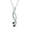 Thumbnail Image 0 of 0.18 CT. T.W. Enhanced Black and White Diamond Open Ribbon Pendant in 10K White Gold