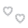 Thumbnail Image 0 of 0.23 CT. T.W. Diamond Heart Outline Stud Earrings in 10K White Gold