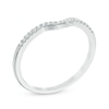 Thumbnail Image 2 of 0.10 CT. T.W. Diamond Contour Wedding Band in 10K White Gold