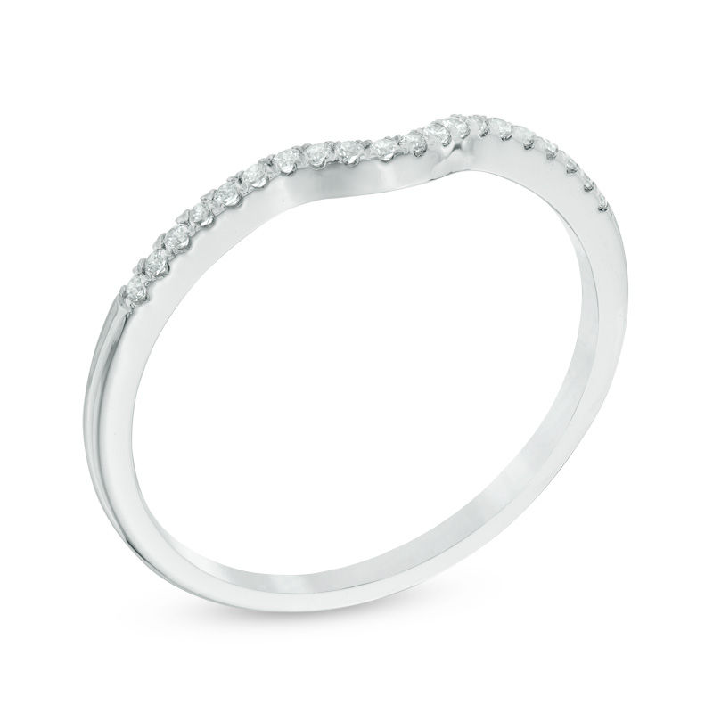0.10 CT. T.W. Diamond Contour Wedding Band 10K White Gold