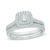 Thumbnail Image 1 of 0.75 CT. T.W. Diamond Double Square Frame Bridal Set in 10K White Gold