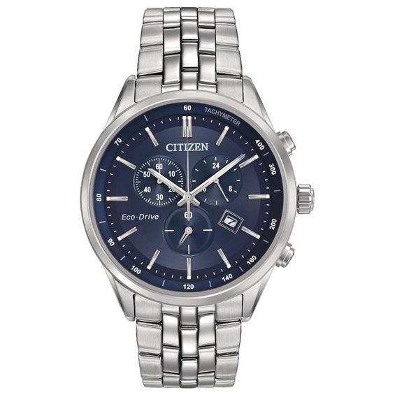 Men's Citizen Eco-Drive® Corso Chronograph Watch with Blue Dial (Model: AT2141-52L)