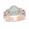 Thumbnail Image 1 of 0.75 CT. T.W. Diamond Frame Braided Infinity Bridal Set in 14K Two-Tone Gold