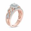 Thumbnail Image 2 of 0.75 CT. T.W. Diamond Frame Braided Infinity Bridal Set in 14K Two-Tone Gold