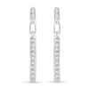 Thumbnail Image 0 of 0.18 CT. T.W. Diamond Stick Drop Earrings in Sterling Silver