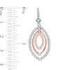 Thumbnail Image 1 of 0.95 CT. T.W. Diamond Triple Oval Drop Earrings in 10K Tri-Tone Gold
