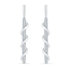 Thumbnail Image 0 of 0.09 CT. T.W. Diamond Swirl Overlay Stick Drop Earrings in 10K White Gold