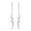 Thumbnail Image 0 of 0.07 CT. T.W. Diamond Ribbon Overlay Stick Drop Earrings in 10K White Gold