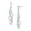 Thumbnail Image 0 of 0.09 CT. T.W. Diamond Loose Braid Drop Earrings in Sterling Silver