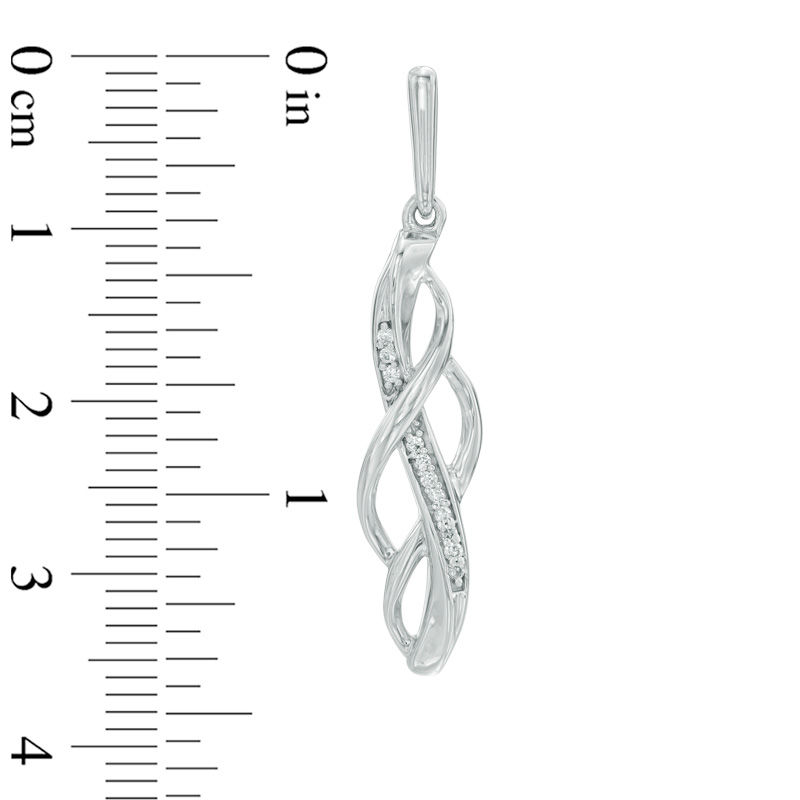 0.09 CT. T.W. Diamond Loose Braid Drop Earrings in Sterling Silver