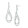 Thumbnail Image 0 of 0.30 CT. T.W. Diamond Double Teardrop Earrings in Sterling Silver