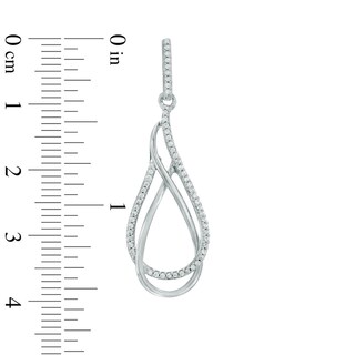 0.30 CT. T.W. Diamond Double Teardrop Earrings in Sterling Silver