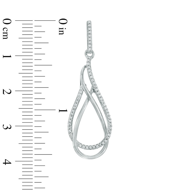 0.30 CT. T.W. Diamond Double Teardrop Earrings in Sterling Silver