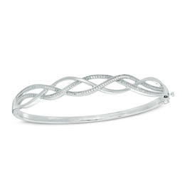 0.30 CT. T.W. Diamond Loose Braid Bangle in Sterling Silver