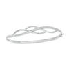 Thumbnail Image 1 of 0.09 CT. T.W. Diamond Infinity-Style Overlay Bangle in Sterling Silver