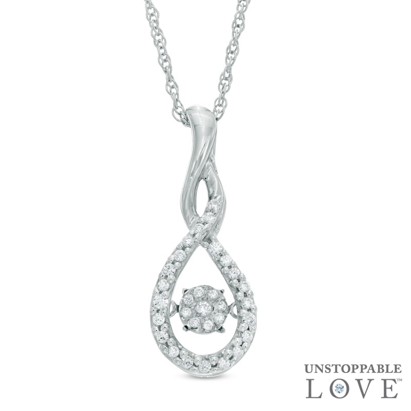 0.15 CT. T.W. Diamond Twist Teardrop Pendant in Sterling Silver