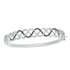 Thumbnail Image 1 of 0.45 CT. T.W. Enhanced Black and White Diamond Braid Bangle in Sterling Silver