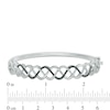 Thumbnail Image 2 of 0.45 CT. T.W. Enhanced Black and White Diamond Braid Bangle in Sterling Silver