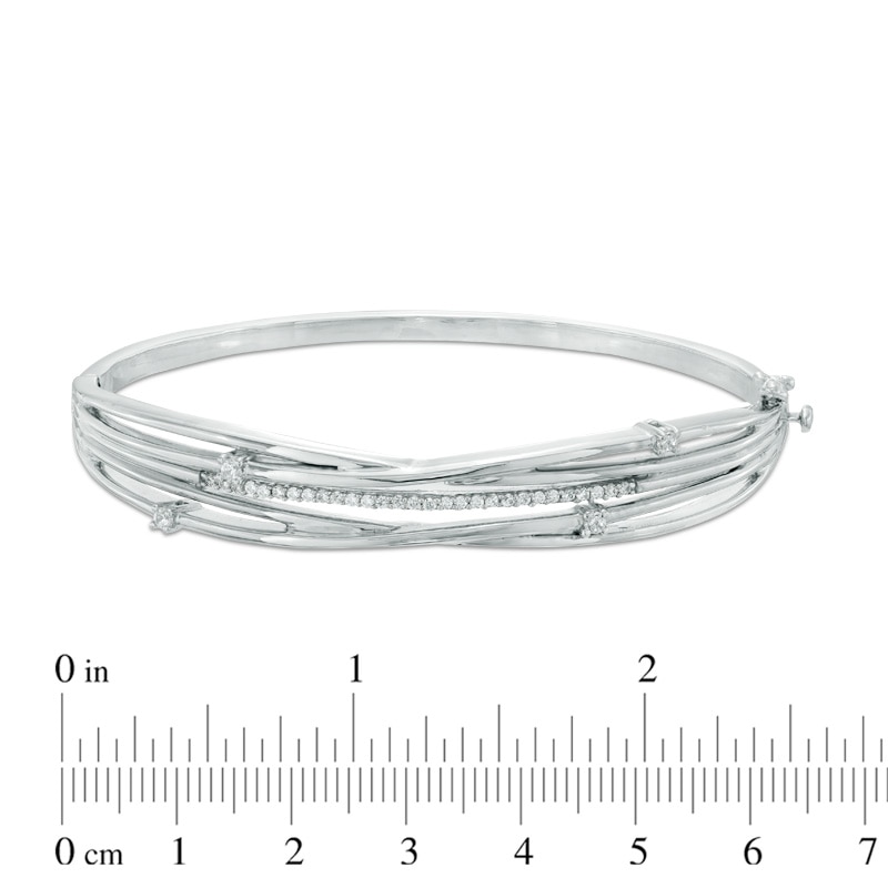 Main Image 2 of 0.30 CT. T.W. Diamond Bangle in Sterling Silver
