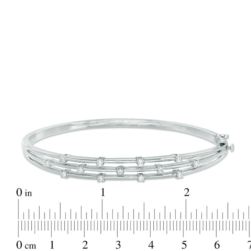 0.30 CT. T.W. Diamond Orbit Bangle in Sterling Silver