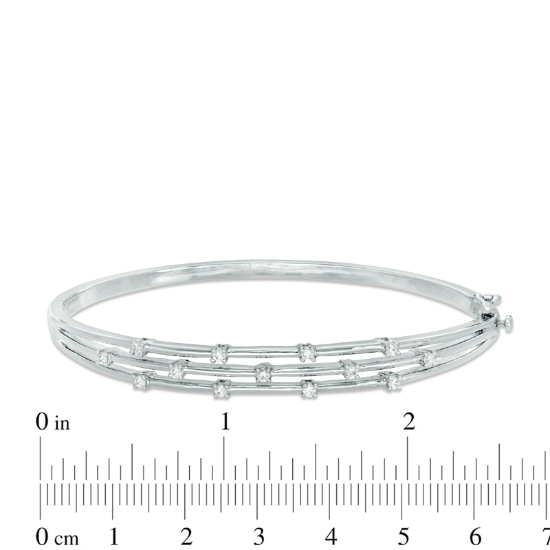 Main Image 2 of 0.30 CT. T.W. Diamond Orbit Bangle in Sterling Silver
