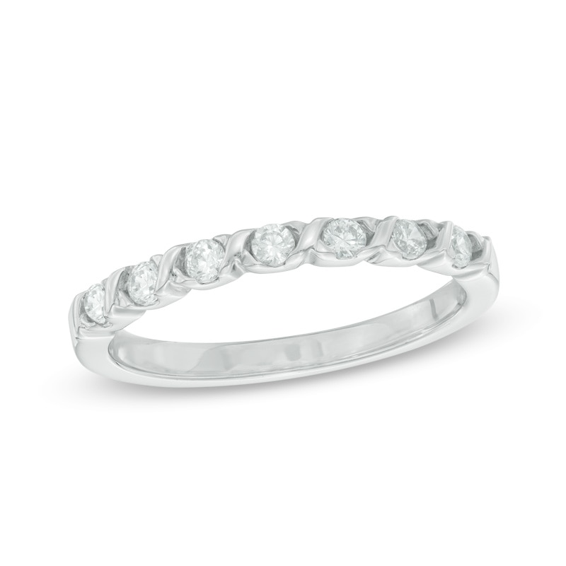 0.30 CT. T.W. Diamond Seven Stone Anniversary Band in 10K White Gold