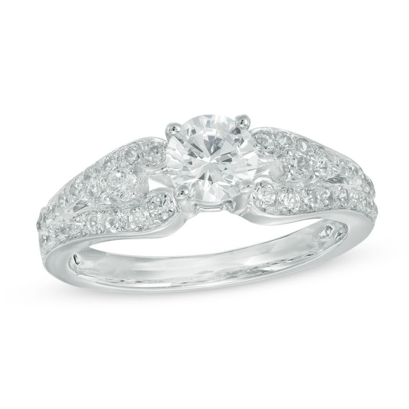 1.15 CT. T.W. Diamond Split Shank Engagement Ring in 10K White Gold|Peoples Jewellers