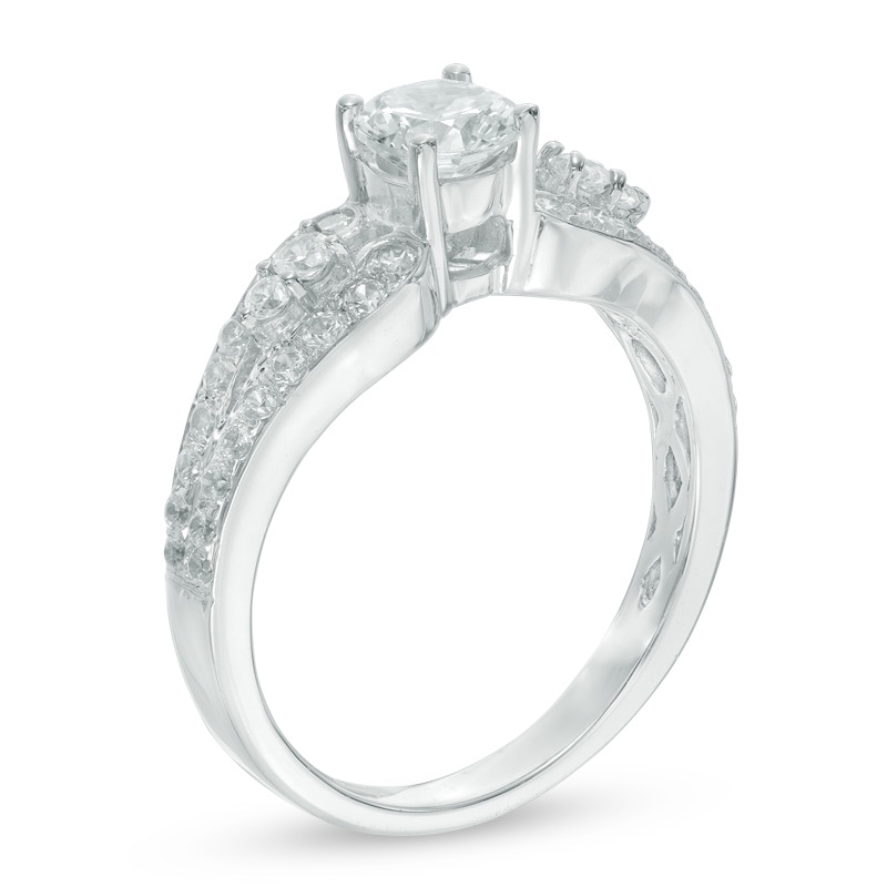 1.15 CT. T.W. Diamond Split Shank Engagement Ring in 10K White Gold
