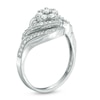 Thumbnail Image 1 of 0.45 CT. T.W. Diamond Cluster Swirl Frame Engagement Ring in 10K White Gold