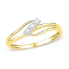 Thumbnail Image 0 of 0.11 CT. T.W. Diamond Three Stone Bypass Ring in 10K Gold