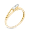 Thumbnail Image 1 of 0.11 CT. T.W. Diamond Three Stone Bypass Ring in 10K Gold