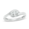 Thumbnail Image 0 of 0.09 CT. T.W. Diamond Three Stone Bypass Ring in 10K White Gold