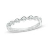 Thumbnail Image 0 of 0.09 CT. T.W. Diamond Seven Stone Sideways Teardrop Anniversary Band in 10K White Gold